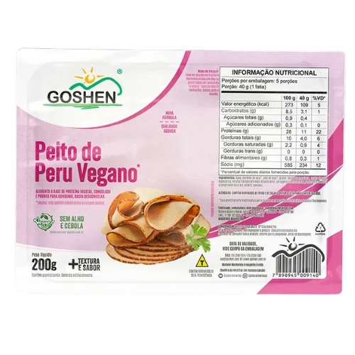 peito de peru vegano goshen