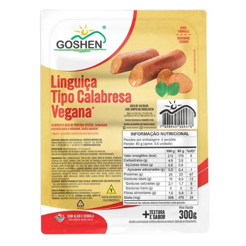 linguiça tipo calabresa vegana